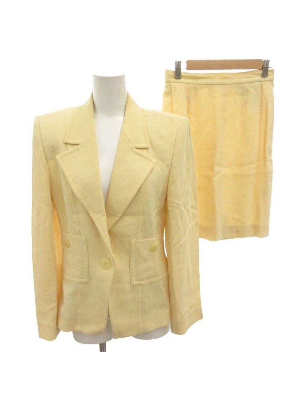 Saint Laurent Suit Jacket & Skirt Set Knee Length 36 Yellow